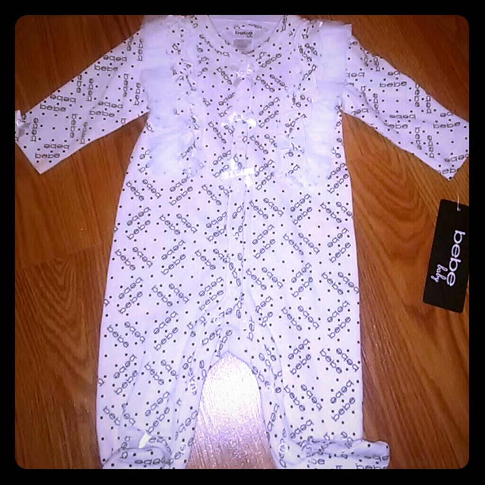 NWT Bebe Baby Ruffle Footed Sleeper